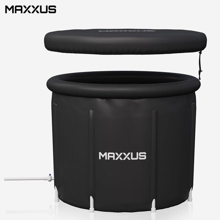MAXXUS Eisbad XL – надувна криотонна для дому, 450л, з кришкою та насосом, 90 см Ø, для дорослих та спортсменів