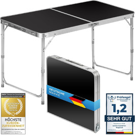 Складаний багатофункціональний стіл для кемпінгу, ринку, саду: 120 x 60 см (Чорний)