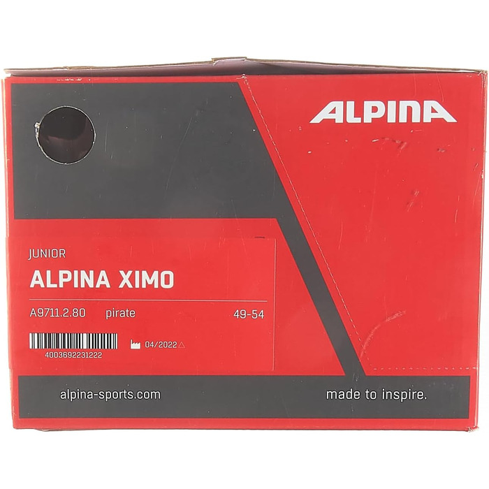 Дитячий велосипедний шолом ALPINA XIMO 49-54 см, легкий, міцний, з LED-підсвіткою, піратський глянець