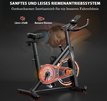 Велотренажер для дому з LCD-монітором, тихий ергометр spinning bike, фітнес-велосипед до 160 кг, для кардіотренувань