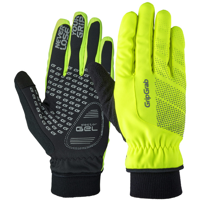 Рукавички велосипедні зимові GripGrab Ride Winter XL жовті Hi-Vis - теплі, вітрозахисні, з гелевою подушечкою