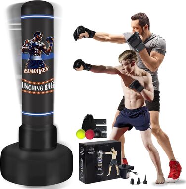 Стенд для боксу з м'ячем для рефлексів, 180 см, для дорослих та підлітків. Ідеально для кікбоксингу, муай-тай, таеквондо та фітнес-тренувань.