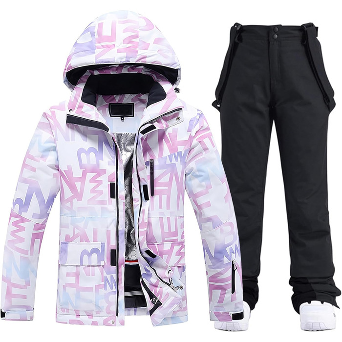 Жіночий комплект гірськолижний ASOGO: куртка та штани, чорний (S)