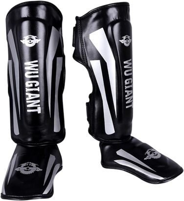 Захисники гомілок для Муай Тай, кікбоксингу та інших єдиноборств, унісекс, з захистом зап'ястя, чорні