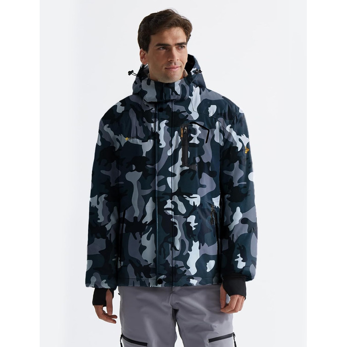 Чоловіча тепла зимова куртка GEMYSE для гірських прогулянок, вітро- та водонепроникна, дихаюча, з капюшоном та багатьма кишенями. Розмір L, багато кольорів