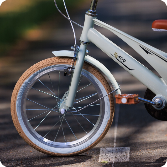 Дитячий велосипед 16 дюймів із бічними колесами, м'ятний, легкий