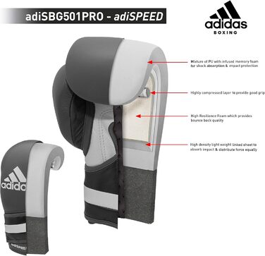 Боксерські рукавички adidas AdiSpeed для тренувань і спарингу, чоловічі та жіночі, 340/453/510 г