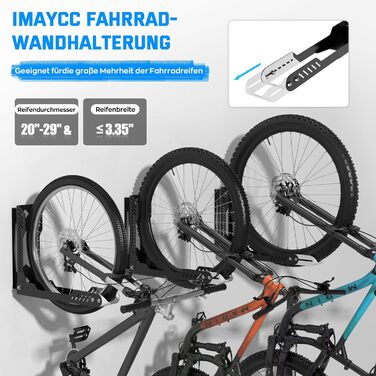 Настінна підставка для велосипеда IMAYCC - міцна, до 40 кг, для гаража, біла