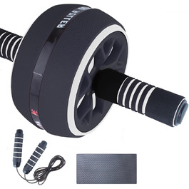 Набір для тренувань Calma Dragon 2 в 1: ролер для пресу та скакалка. Домашній фітнес-зал. Чорний колір