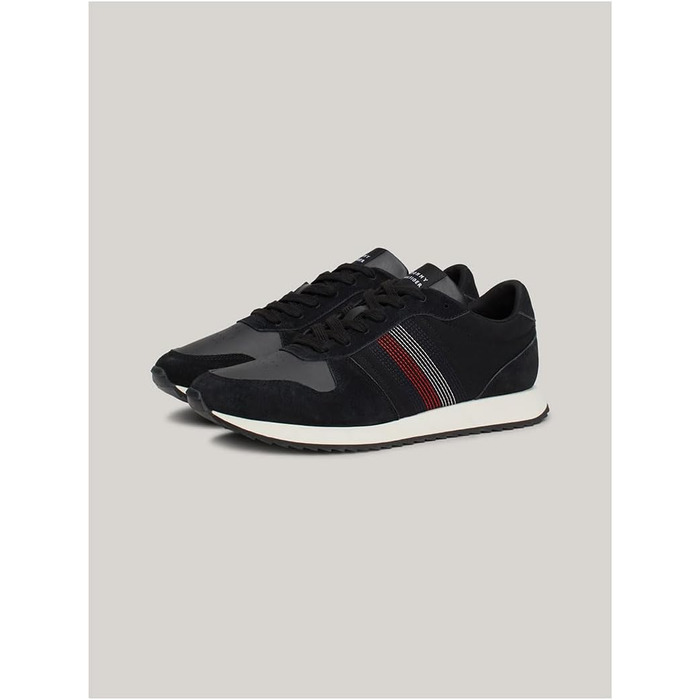 Кросівки Tommy Hilfiger Runner Evo Mix Stitch білі (44 EU, чорний)