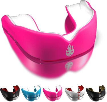 Захист рота Dr. Knox для дорослих, дітей та підлітків – капу для контактних видів спорту (бокс, єдиноборства, футбол, баскетбол, хокей) – чорний/золотий (дорослий (>11), рожевий/білий (юніор (<11))