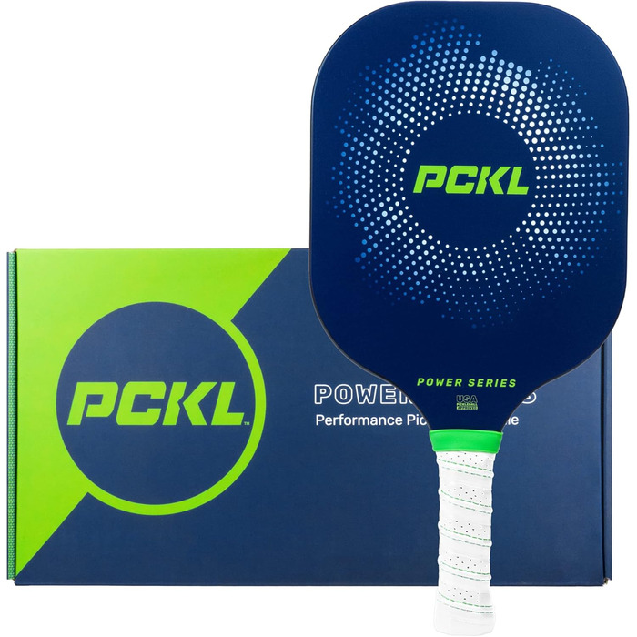 Професійна ракетка для піклболу PCKL Pro/Power Series, графіт-карбон, без бортиків, синя або біла, сертифікована USA Pickleball