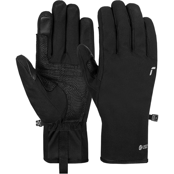 Жіночі лижні рукавички Reusch Trooper Touch-tec, теплі, водонепроникні, дихаючі, чорні/сріблясті, розмір 6