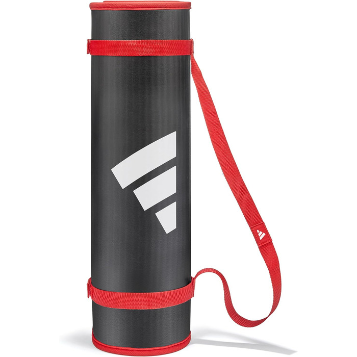 Фітнес-килимок для тренувань adidas, товщина 10 мм, 183x61 см, з ременем для перенесення, червоний