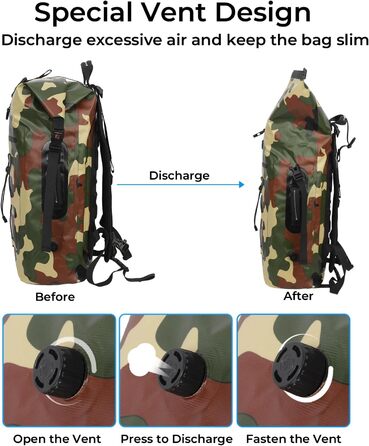 Водонепроникний рюкзак Dry Bag 35L для каякінгу та рафтингу (зелений)