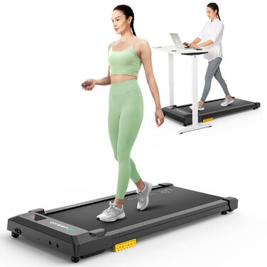 Бігова доріжка UREVO Smart Walking Pad під стіл з амортизацією та додатком: для дому, офісу, чорний 38x90 см