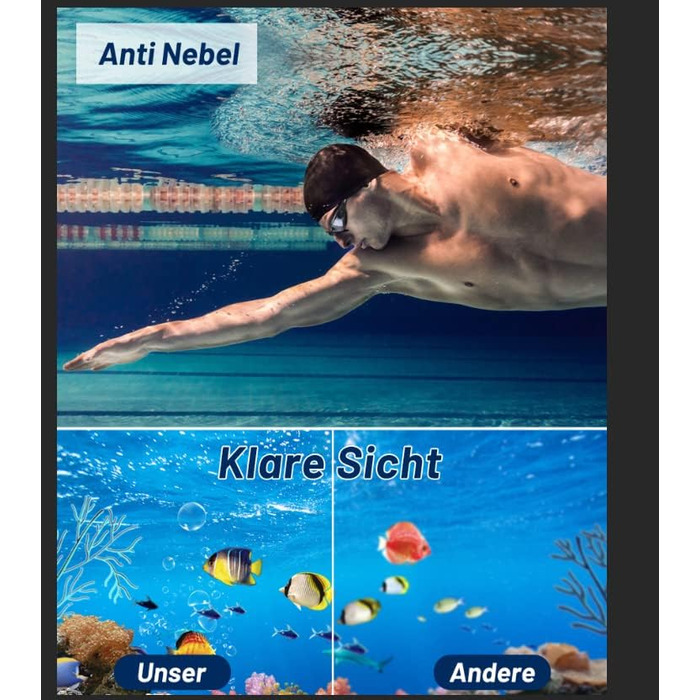 Шолом для плавання Zerhunt: чоловічий, жіночий, дитячий. Антизапітніння, захист від УФ. Для занять водним спортом. Подарунок для чоловіків, жінок, дівчаток та хлопчиків 10+