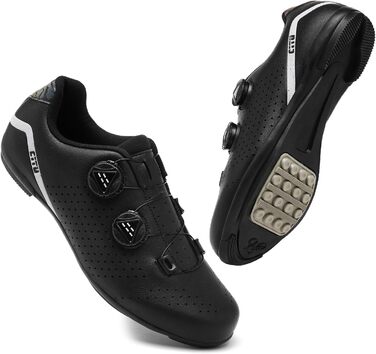 Велосипедні шкарпетки для їзди по дорозі та MTB, дихаючі, без шнурів, з ротаційним шнурувальним механізмом, білі (38 EU, чорний)