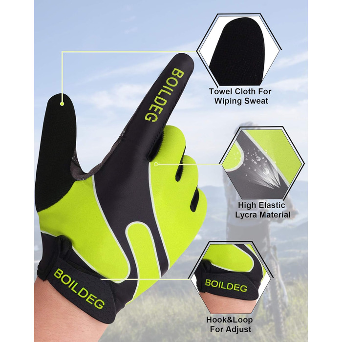 Велосипедні рукавички без пальців для MTB, фітнесу: дихаючі, з антиковзаючим покриттям, амортизуючі, для жінок та чоловіків, розмір M, зелені