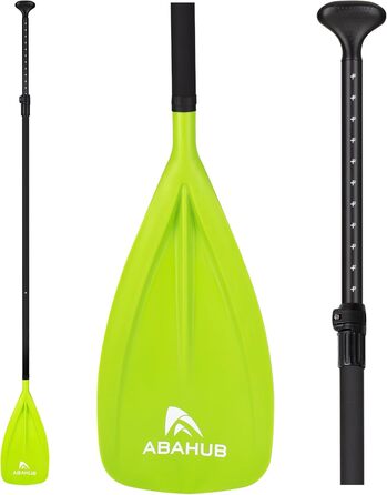 Весло для SUP дошки Abahub 3-секційне, телескопічне, 173-213 см, алюміній з PU покриттям, пластикове лезо, для сапборду, серфінгу, човнів, каякінгу, чорне/синє/зелене/помаранчеве/жовте/бірюзове