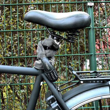 Велосипедне замкове обладнання Nean: надійний замок з кодом, сталевий ланцюг 6 мм x 900 мм (сірий)