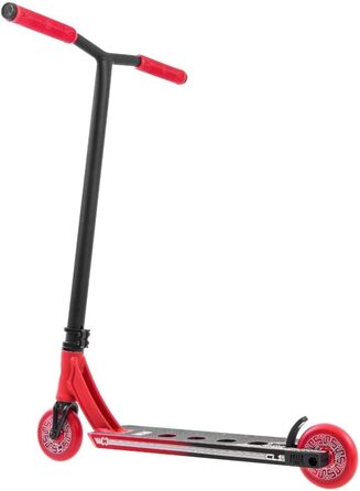 Трюковий самокат CORE Stunt Scooter Trick 110mm, ABEC 9, для дітей та дорослих (від 5 років), регульована висота 78-96 см + наклейка Fantic26 (Чорний/Червоний)
