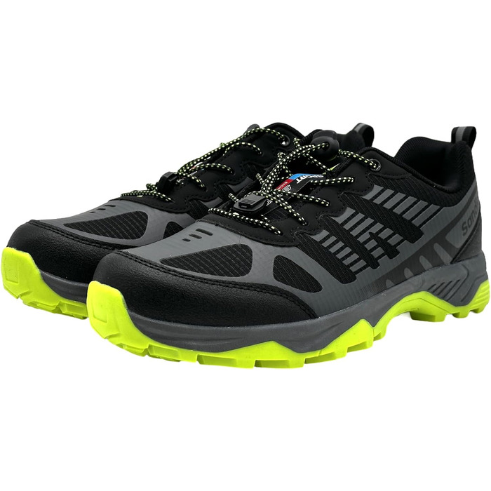 Чоловічі та жіночі трекінгові черевики для хайкінгу та бігу (46 EU, чорний, сірий, зелений)