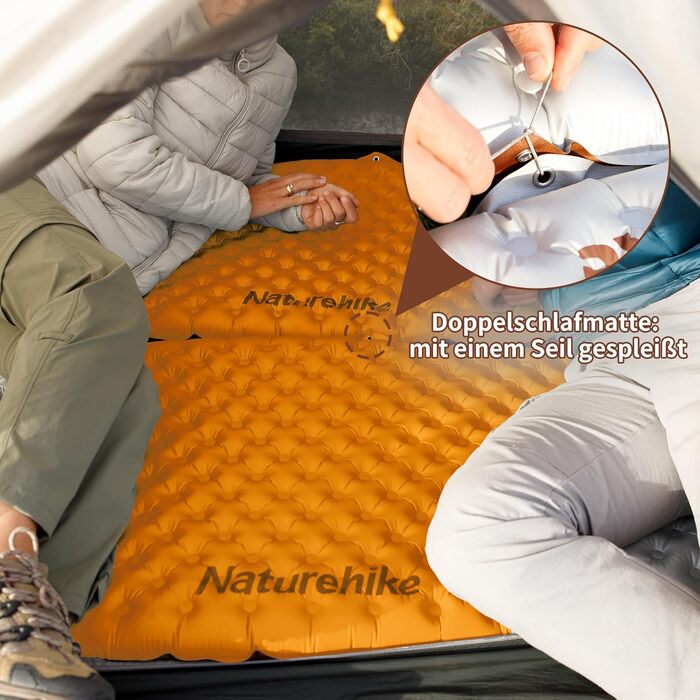 Каремат Naturehike Thermal 5.8 R-Wert для кемпінгу, самонадувний, 183x64 см (Помаранчевий)