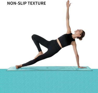 PROIRON Килимок для йоги з неслизькою поверхнею та розміткою. Килимок для фітнесу, йоги та спорту, ідеальний для тренувань.