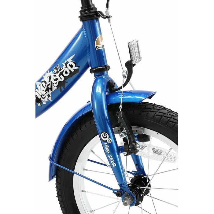 Дитяче велосипед BIKESTAR 14 дюймів для хлопчиків та дівчаток від 4 років | Класичний дизайн | Рожево-білий (блакитний)