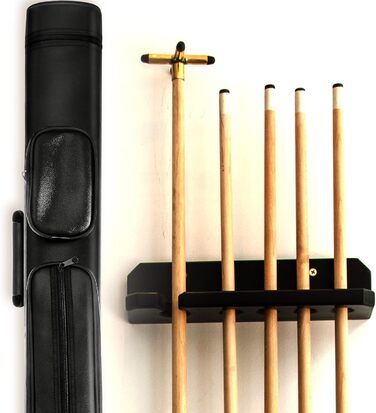 Більярдний кий Deekin 2x2 серія, овальна форма, сумка-чохол з 4 отворами, 2 кубики крейди, чорний колір