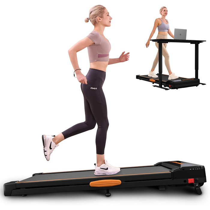 Walking Pad: Компактний біговий тренажер для дому та офісу, 2.5 PS, регулювання нахилу, чорний