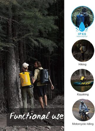 Водонепроникний рюкзак IDRYBAG Dry Bag 30L: сухий, плаваючий, для подорожей, каякінгу, чорний