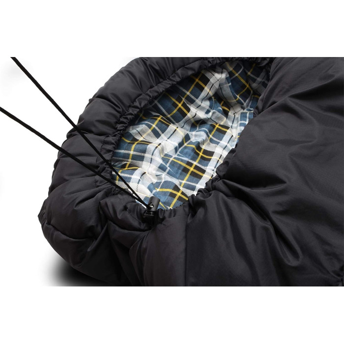 Сплячий мішок Normani Antarctica 4-в-1 для екстремальних умов, 220x90 см, Nylon Rip-Stop, Hollow Fiber 500+250 г/м², темно-чорний, лівий