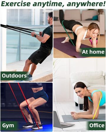 Набір еластичних стрічок FAOKZE для фітнесу, йоги, стрейчингу та силових тренувань (5 шт.)