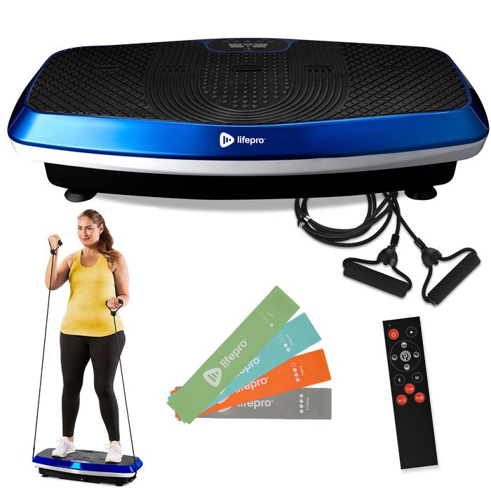 Віброплатформа LifePro Hovert 3D з подвійним двигуном, 99 рівнів інтенсивності, синя