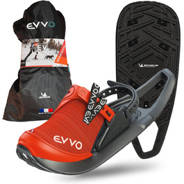 Снігоступи EVVO з підошвою Michelin®, Icespike, регульовані, у комплекті сумка, для чоловіків та жінок, розмір M (EU 36-42), червоно-чорні