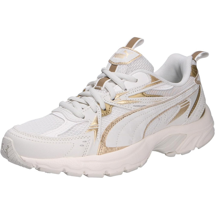Кросівки PUMA Milenio Tech для жінок, 38 EU, Vapor Gray, Puma Gold, Warm White