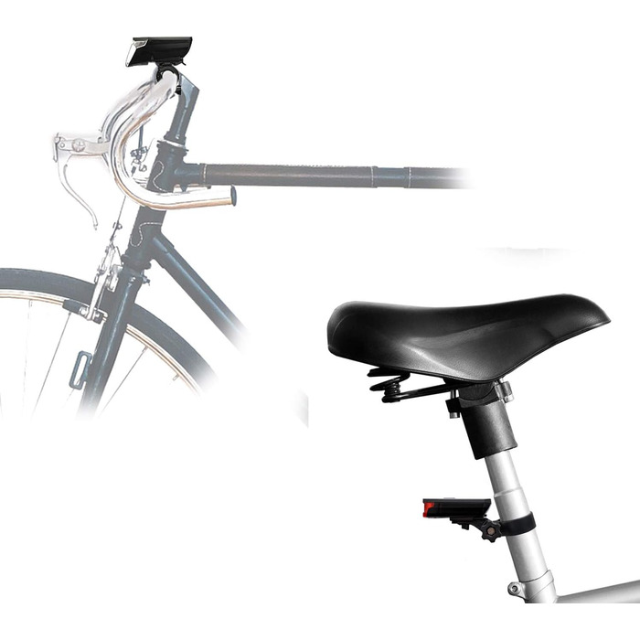 Фронтліхтар Nean CREE LED з акумулятором, світлодіодний велосипедний ліхтар з авторегулюванням та стоп-сигналом, 60 люкс, 6 cd, StVZO, велосипедна лампа, фара, задній ліхтар