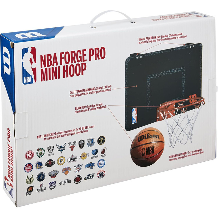 Міні-баскетбольне кільце Wilson NBA для дорослих, чорне, універсальний розмір