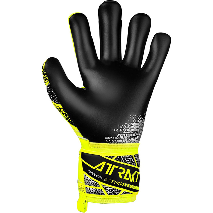Воротарські рукавички Reusch Attrakt Freegel Silver Junior дитячі, для футболу, дихаючі, універсальні (жовто-срібно-чорні)