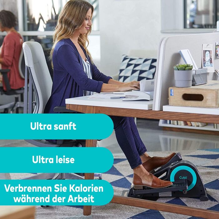 Cubii JR1 - Міні еліптичний тренажер для дому та офісу, тихий педальний тренажер під стіл, компактний та дбайливий до суглобів, фітнес-обладнання для літніх людей, велотренажер для активності сидячи