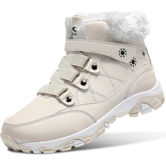 Зимові черевики ASHION для жінок: теплі, водонепроникні, для трекінгу та прогулянок на снігу. Розмір 40 EU, бежевий колір