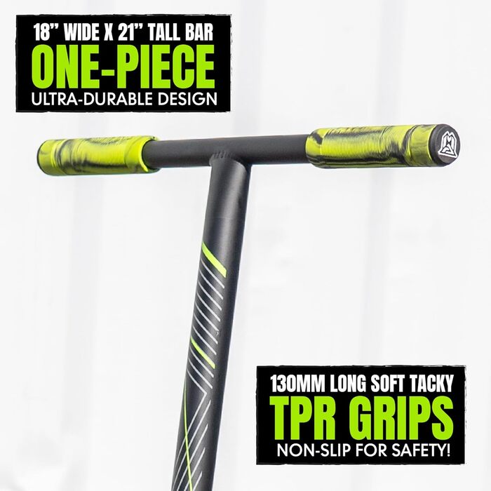 Скутер трюковий Madd Gear MG1 Raven Series – професійний, алюмінієвий, для дітей від 5 років (зелений/чорний)