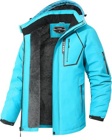 Чоловіча зимова куртка для сноуборду та лижного спорту, тепла, водонепроникна, вітрозахисна, з капюшоном, зелена (L, Синій)