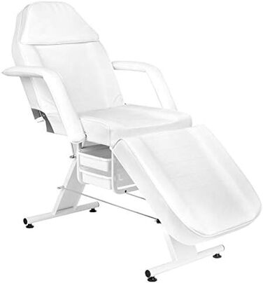 Косметологічне ліжко ACTIVESHOP Basic 202 - Масажне ліжко, стіл для масажу, крісло для масажу. Макс. вантажопідйомність 150 кг, преміум-шкіра PU, з полицею для зберігання. Розміри: 180 x 60 x 75 см (Д x Ш x В). Біле.