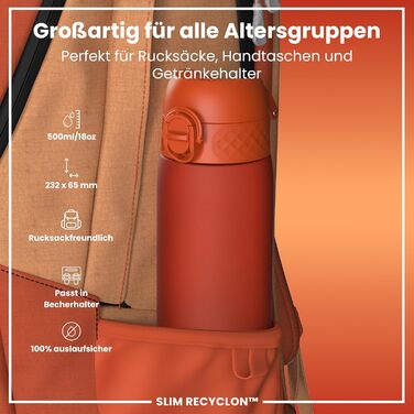 Фляга Ion8 Trinkflasche Zartrosa: витривала, без BPA, з клапаном, для спорту та подорожей