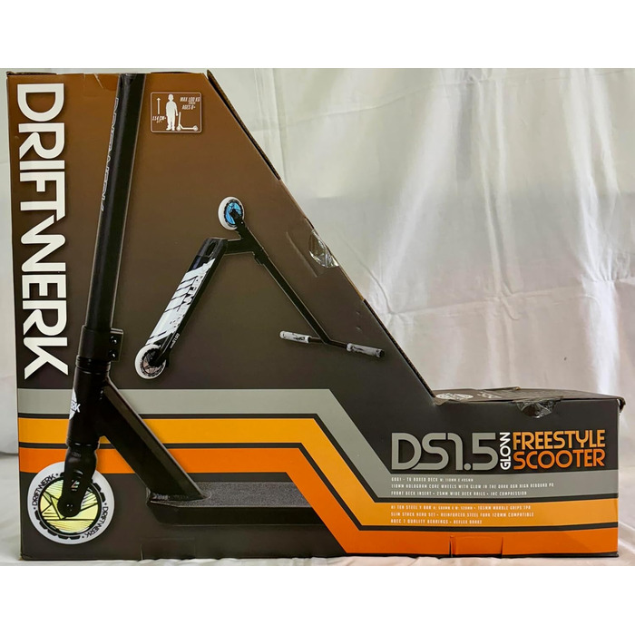 Трюковий самокат Driftwerk DS1.5 Glow in The Dark для дітей, світиться у темряві, фрістайл, міцна конструкція