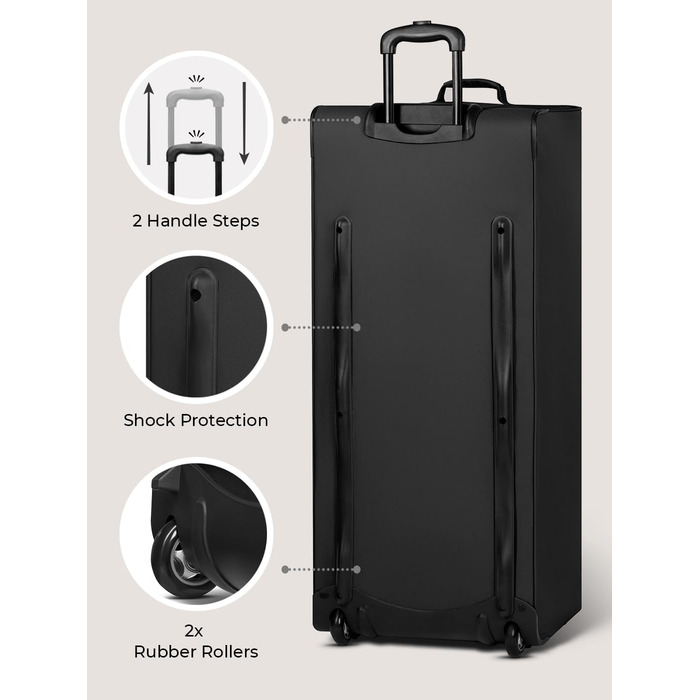 Велика дорожня сумка на колесах XXL 91 см, 128 л для чоловіків і жінок, Duffle Essentials