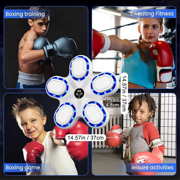 Музична бокс-машина IERAKOR з Bluetooth, 9 швидкостей та режимів, світлові та звукові ефекти, LCD-дисплей